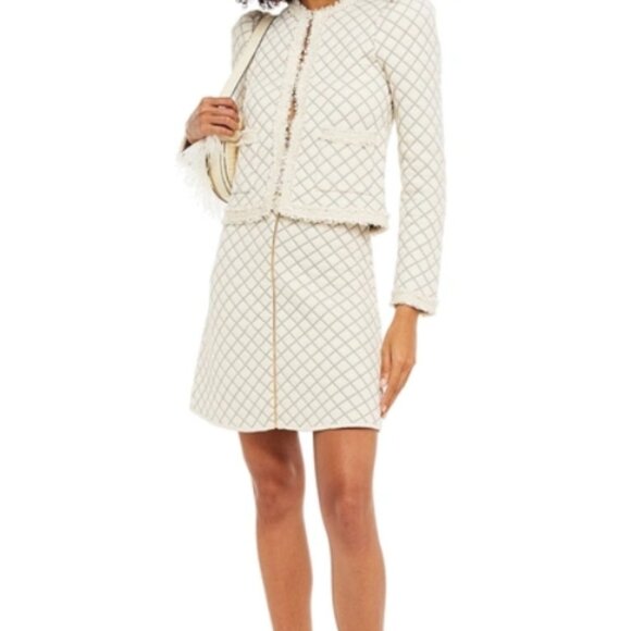 NWOT Sandro Paris Hamyl Quilted Mini Skirt in Ecru S $265 - Picture 1 of 12